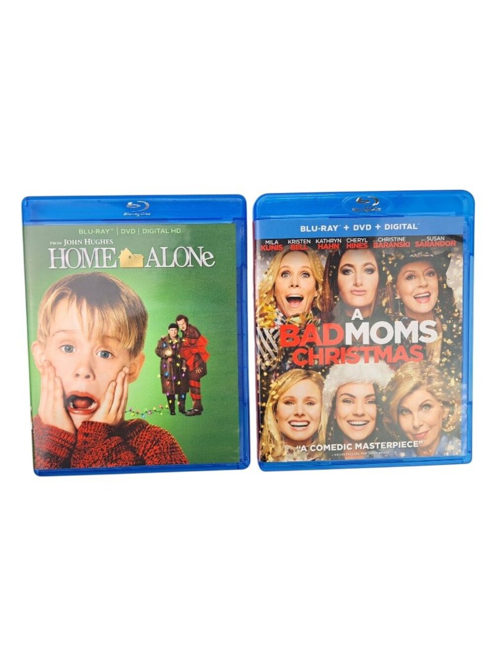 Home Alone & A Bad Moms Christmas Blu-Ray + DVD Lot Mila Kunis Macaulay Culkin